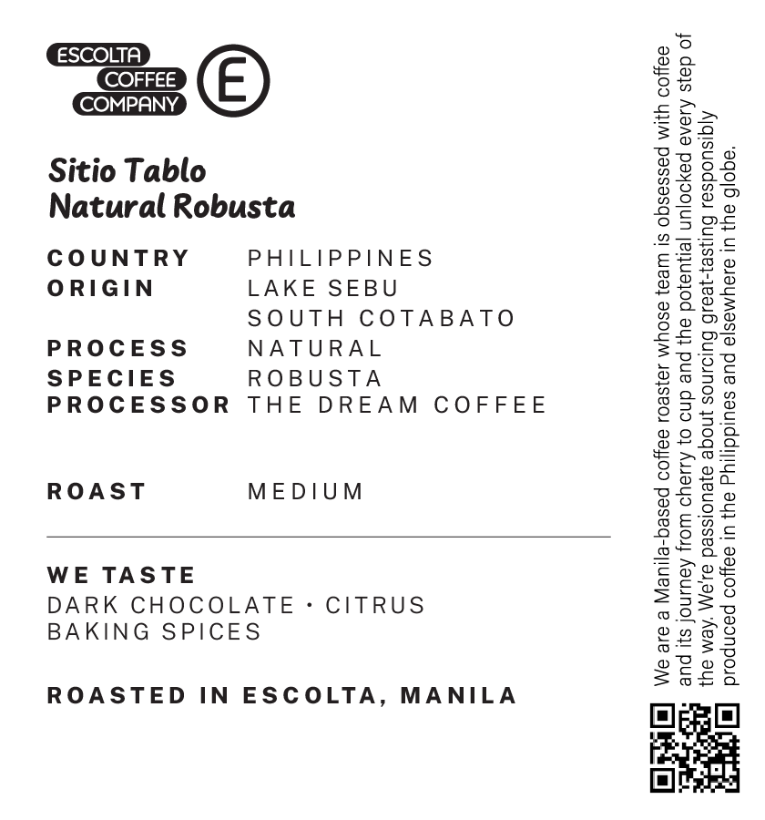 Sitio Tablo, Brgy. Lamdalag Natural Fine Robusta - The Dream Coffee