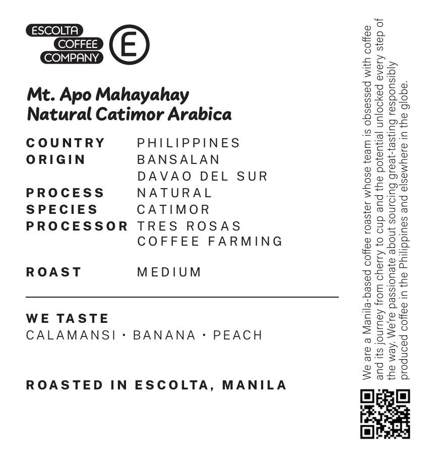 Mt. Apo, Purok Mahayahay Natural Catimor Arabica - Tres Rosas Coffee Farming