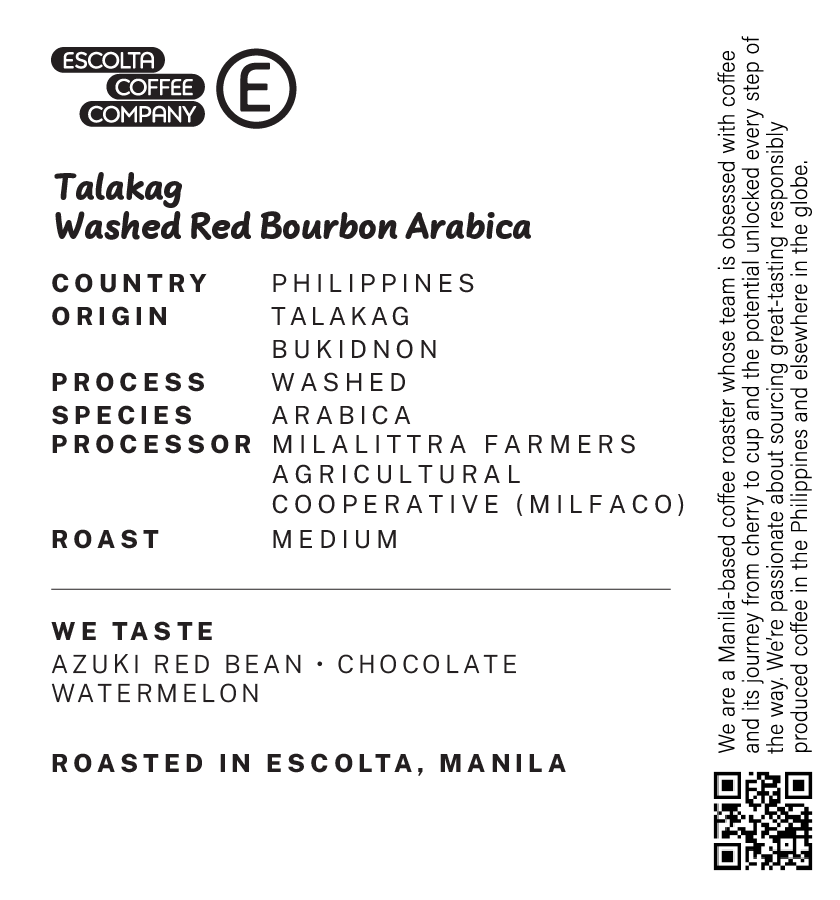 Talakag Washed Red Bourbon Arabica - Milalittra (MILFACO)