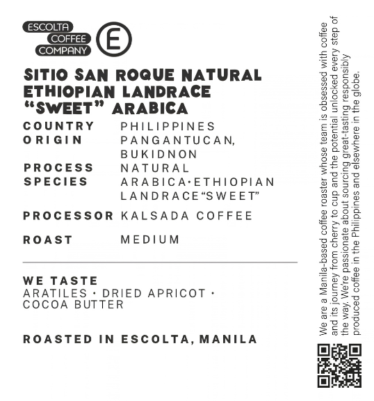 Sitio San Roque Natural Ethiopian Landrace "Sweet" Arabica